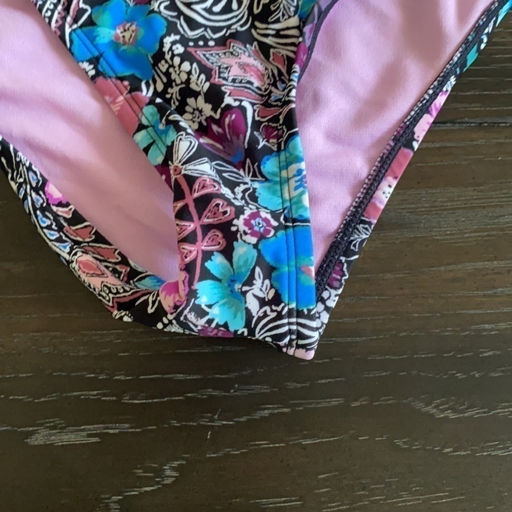 Like New Dark Floral hipster Bikini Bottom L - Picture 5 of 11
